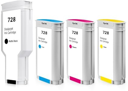 4 färger for H-*0P 728 bläckpatron med fullt pigment och färgämne for D-signjet T730 T830 skrivartank 300 ml och 130 ml(300ML-MK 130ML-CMY)