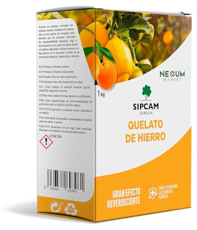 Quelato de Hierro 1 KG | Abono para Todo Tipo de Plantas y Árboles, Cura y Prevención de Clorosis Férrica en Limoneros y Naranjos | Hierro para Plantas en Forma de Pellets | Soluble en Agua | SPICAM