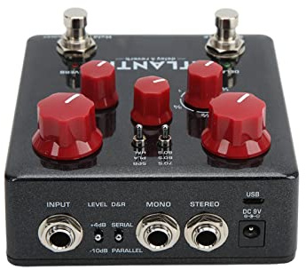 ZAWELIYO Multi Delay Reverb Pedal Black Metal Effektpedaler med 3 Delay-effekter för Gitarrister