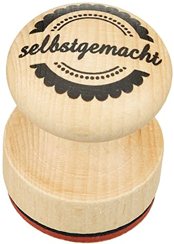 Rayher Stempel selbstgemacht, rund, 3 cm ø, Motivstempel Holz, Holzstempel, Butterer Stempel, Rundstempel, 28853000