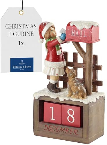 Villeroy & Boch - Winter Collage Calendario con Niña Multicolor, Figurita Navideña, Decoración Navidad, Plástico, Polirresina