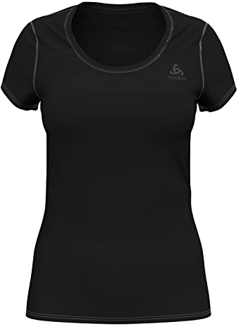 Odlo Damen Active F-dry Light Funktionsunterwäsche Kurzarm Shirt, Schwarz, M EU
