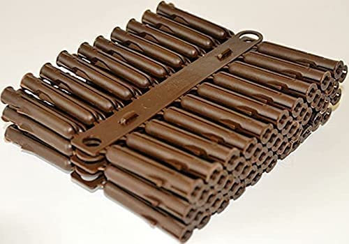 Greened House Tapón de pared (96 unidades), color marrón, 7 x 42 mm o rojo, 5,5 x 34 mm, tipo tornillo universal (marrón, 7 x 42 mm)