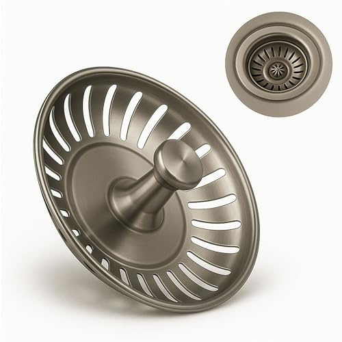 Rimex Panier-Filtre pour évier, Panier de bonde 80 mm, Tamis d'évacuation avec Joint en Caoutchouc Amovible, Ø 55 mm Caoutchouc, Hauteur 30 mm