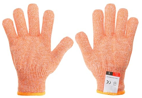 PATIKIL Cut Resistant Gloves, 1 Pair Level 5 Protection Anti Cutting Gloves Cut Proof Gloves for Kitchen Wood Carving Working, Medium, Orange