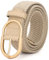 JasGood Unisex Geflochtener Stretchgürtel Elastischer Stoffgürtel Flechtgürtel Dehnbarer Gürtel für Damen und Herren,Beige,110cm