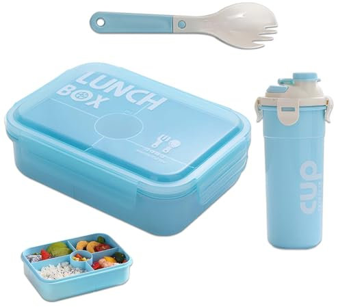 DUGEGAYL Pratico Bento Box da 1000 ml Portapranzo Tutto in Uno Durevole con Posate Contenitore Termico per Alimenti Caldi Compatibile con Microonde e Lavastoviglie,Porta Pranzo,Ufficio Lavoro Picnic