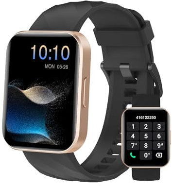 Smartwatch Damen Herren 1.85'' Smartwatch mit Bluetooth Telefonfunktion,Sportuhren Herren mit Schrittzähler Uhr Pulsuhr SpO2,Fitnessuhr Damen mit 110+ Sportmodi,Armbanduhr Kompatibel mit iOS Android