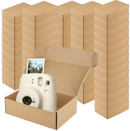 MOUYAT 50 cajas de cartón pequeñas, cajas de envío de cartón de 15 x 10 x 5 cm, caja de correo de papel kraft marrón, cajas pequeñas para negocios, correos, almacenamiento, embalaje de regalo