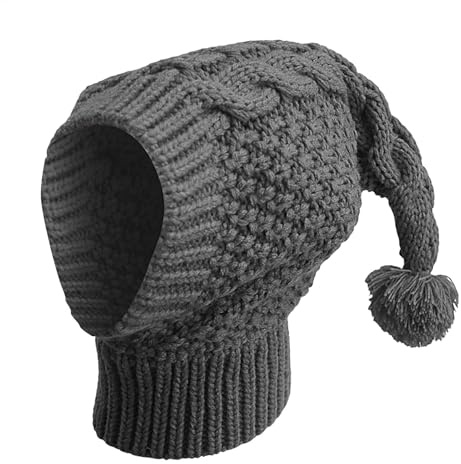 Bonnet tricoté pour Chien avec Cache-Oreilles, Bonnet tricoté pour Chien - Bonnet d'hiver Doux - Capuche Confortable pour Chiot - Protection du Cou et de la tête - Couvre-Chef pour Animal de