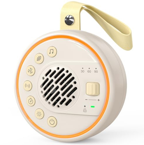 Vit brus-maskin, bärbar ljudmaskin med nattlampa för baby vuxna barn, 22 lugnande ljud för att sova barnrum resor, sömntimer, USB-laddningsbar