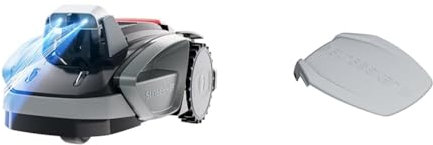 Robot tagliaerba Sunseeker V3 Plus con cablaggio motorizzato 1000 m2, Vision AI, Double Eye, pendenza 42%, controllo APP, rasaerba con un solo clic + Garage Sunseeker per robot tagliaerba V3 e V3 Plus