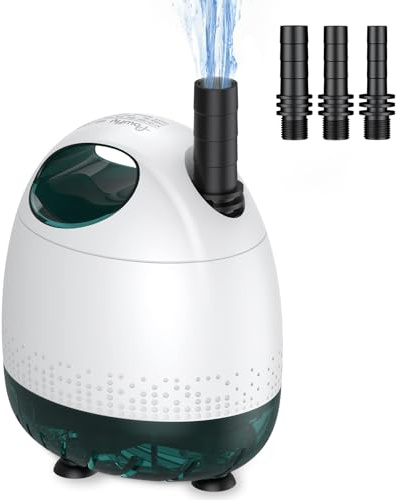 Pawfly Bomba Sumergible para Agua de 1325 L/H y 20 W. Pequeña Bomba Portátil para Acuarios con una Altura de Elevación de 1,62 m, Fuente Silenciosa con 3 Boquillas y Cable de Alimentación de 1,74 m