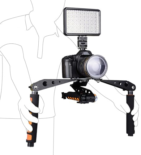 Fockety Camera Shoulder Support Rig Kit, Aluminum Alloy Camera Shoulder Mount Kit for DSLR Video Camcorder, Foldable Rig Stabilizer for DSLR & Mirrorless