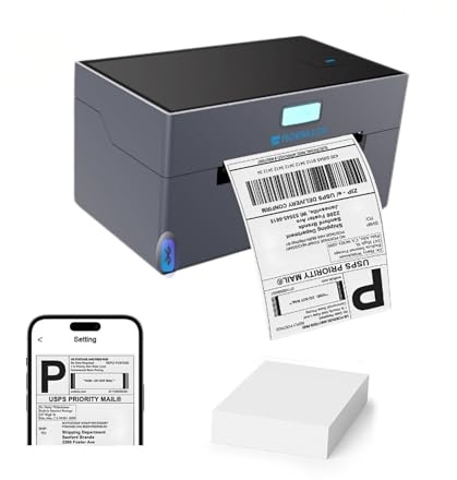 Yonigata Thermal Shipping Label Printer, 4x6 Bluetooth Shipping Printer for Small Business, Compatible with Windows, Mac, iOS, Android, for Amazon, Ebay, Shopify, UPS, USPS, FedEx