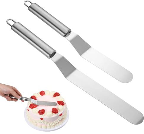 TIESOME 2 pezzi palette angolari per torte, in acciaio inox, coltello da pasticceria, per lisciare, decorare torte, utensili da forno (15 cm + 20 cm)