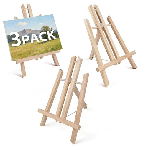 3 Pcs Easel Stand Wooden Table Top for Display Painting | Wooden Small Canvase for Artists, Canvas, Wedding, Poster, Crafts, Small Canvases