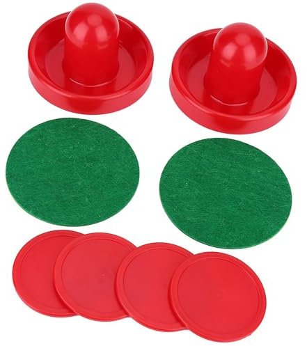 Dioche Set Istillbehör Ersättningsset för Ishockeypuck - Innehåller 2 Skjutare och 4 Puckar för Standardbord - Tillbehör för Ishockeyentusiaster - Lätt och Hållbar