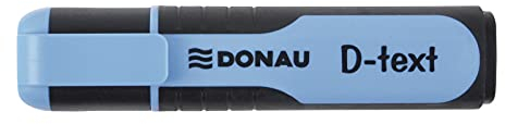 DONAU 7358001PL-10 D-Text Textmarker/ Highlighter Textliner Die Ungiftige Tinte, Keilspitze Leuchtfarben Hohe Qualität/ Gummierte Schaftseiten Strichstärke 1-5 mm, Blau