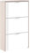Habitdesign Zapatero 3 Puertas, Zapatero Estrecho, Acabado en Color Blanco Brillo y Roble Canadian, Medidas: 60 cm (Ancho) x 113 cm (Alto) x 22 cm (Fondo)