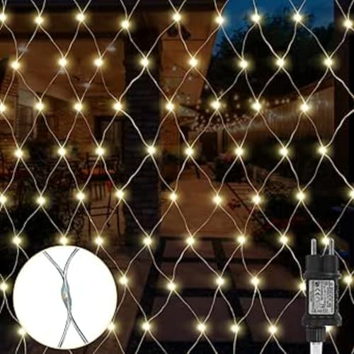 100/160/240/320 LED ljusnät ljusslinga ljusgardin varmvit dekorativ belysning inomhus och utomhus jul bröllop med kontakt gresonic