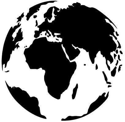 Generisch - Adesivo a forma di sfera del mondo (43/5/1) (grigio scuro opaco, 50 x 50 cm)