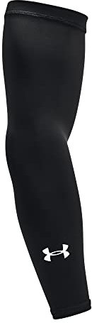 Under Armour Manga del Equipo Calentadores de Brazo, Negro (001)/Blanco, Large/X-Large Unisex Adulto