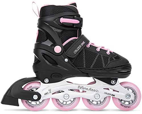 Movino Inline Skates | Cruzer One | Verstellbare Rollschuhe | Inliner für Damen Mädchen Jungen | Inliner für Kinder & Erwachsene | Inline Skates mit großen Rädern 72 mm | Kids-Inliner M (34-37)