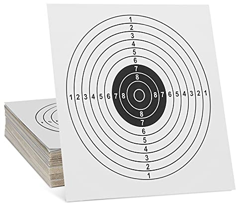 Huntvp 100pcs Paper Targets,for Rifles, Pistols, AirSoft, BB Pellet Guns Shooting Training Practice 14 x 14cm Target Holder,White
