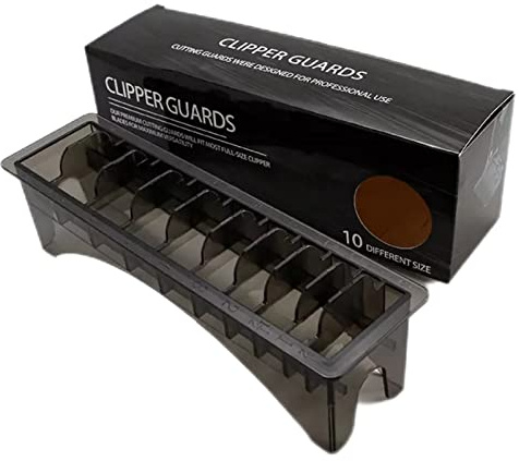 Universal 10 Grid Base Hair Clipper Limit Comb Comb Storage Case Container Box, Plastic Comb Storage Box for Barbershop
