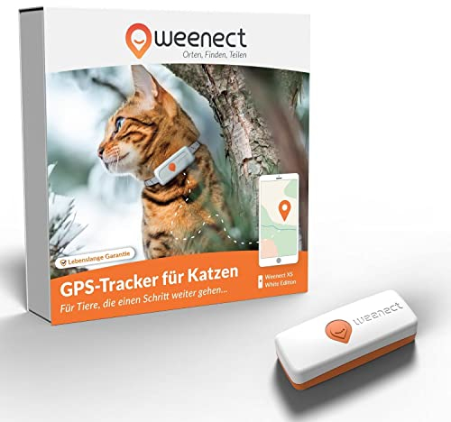 Weenect XS für Katzen - NEU Mini GPS-Tracker für Katzen | GPS-Tracking in Echtzeit | Ohne Distanzlimit | Kleinstes Modell auf dem Markt | Halsband inkludiert | Abonnement