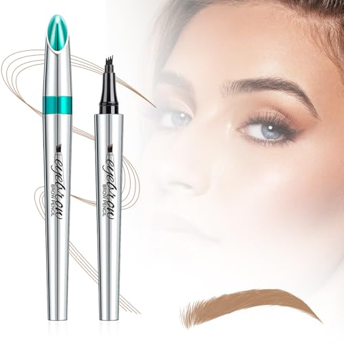Wasserdichter 3D Augenbrauenstift mit 4 Gabelspitzen, Augenbrauenstift Härchenzeichnung, Microblading Augenbrauenstift, 4 Punkt Brauenstift Langanhaltend Natürliche Augenbrauen Make-up (1#)