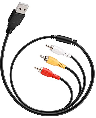 BENACES Cavo da USB a 3 RCA, 1,5 m USB maschio a 3 RCA maschio, splitter audio video AV composito cavo adattatore per TV/Mac/PC
