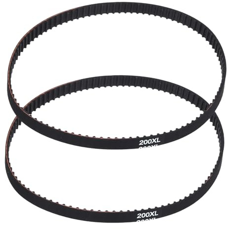 PATIKIL 2pcs 200XL Rubber Timing Belt 100 Teeth 10mm Width 5.08mm Pitch Synchronous Closed Loop Geared Drive Belt Black for Industrial