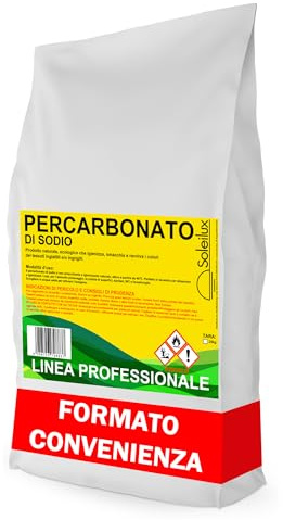 SOLEILUX 25kg Percarbonato di Sodio per Bucato Puro Sbiancante, Smacchiante e Igienizzante Ecologico - MULTIUSO - 25kg