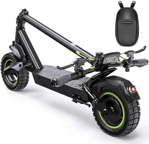 isinwheel S10MAX Trottinette Électrique Adulte 1000W,Batterie 54.6V 15Ah,Autonomie 60KM,Pneus Tout Terrain 10,Double Bras Oscillant,APP Connectée,Écran LED,Pliable avec Sac de Transport