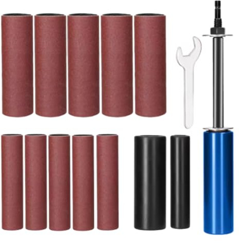 Muuookka Mini Ponceuse à Bande, Tige de Ponçage, Ponçage Du Bois, Métal, Plastique, Verre, Pierre, Outil de Conversion pour Perceuse Électrique.