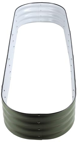 TYTOGE Kit de Lit de Jardin surélevé, Bords Arrondis, Boîte de Jardinière Surélevée en Métal Robuste, Facile à Installer, épaisseur Accrue pour Les Plantes (Vert Clair)
