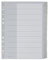 Leitz Register für A4, Deckblatt aus Karton und 10 Trennblätter aus Kunststoff, Taben mit auswechselbaren Einsteckschildchen, Grau, 43700000