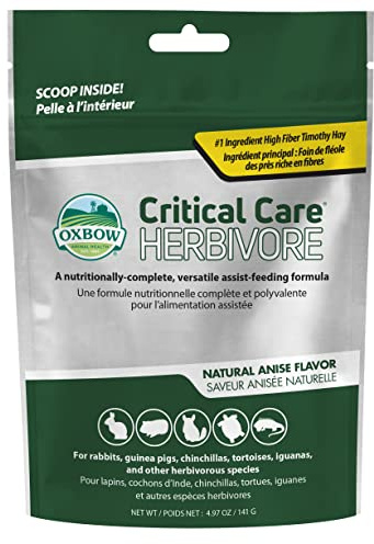 Oxbow Critical Care Herbivore, Emergency Guinea Pig Food, Rabbit Food for Recovery, Made with Timothy Hay, Anise Flavor, Critical Care for Guinea Pig Emergency Kit, 141 gram bag