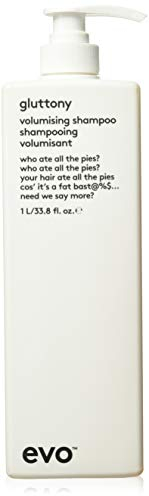 Evo gluttony volumising shampoo 1l I Volumen Shampoo für alle Haartypen, speziell für feines Haar I verleiht Volumen, Fülle und Textur, reduziert Frizz I vegan, ohne Sulfate