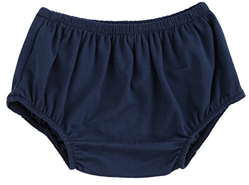 FYMNSI Infant Baby Boys Girls Bloomers Unisex Diaper Cover PP Pants Elastic Waist Solid Colour Striped Polka Dots Print Cotton Shorts Casual Birthday Party Cake Smash Photo Props 3-24M Navy Blue