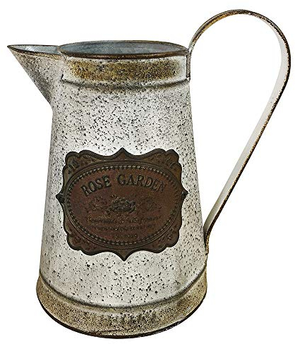 Deko Krug Zink Zinkkrug Rose Garden Gießkanne Wasserkrug Shabby Antik-Stil 20cm