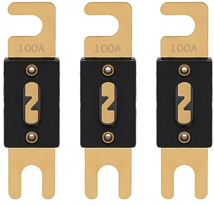 VEXUNGA ANL Sicherung 100A ANL-100 Flachsicherungen 100 Ampere 32VDC für Auto Audio Videosystem Schmelzsicherung Sicherungen (Packung mit 3 Stück)