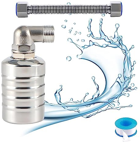 1/2 Vanne à Flotteur Entièrement Automatique, Acier Inoxydable 304, Niveau Automatique Piscine, Régulateur de Niveau d'eau Automatique Pour Réservoirs d'eau, Piscines, Tours d'eau