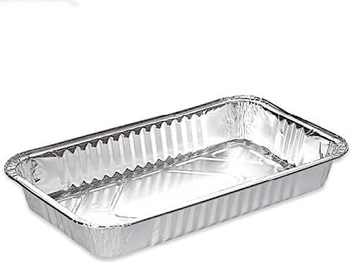 Tradineur - Bandeja de aluminio rectangular, ideal para hornear, resistente e higiénica, recetas al horno, postres, verduras, asados, 32,2 x 26,2 x 4 cm
