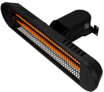 EVOLAR EVO-WMS2000 Heizstrahler für die Wand - Terrassenheizstrahler Wandmontage- Wärmestrahler mit Fernbedienung - Wärmestrahler für Terrasse, Balkon, Garten mit 2 Stufen 1000W / 2000W – Schwarz