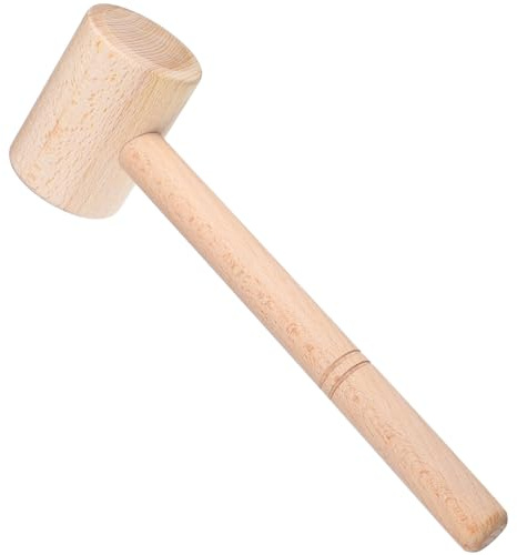TEHAUX Woodworking Hammer 10.62 Inch Lightweight Wooden Mallet with Ergonomic Handle for Diy Leather Carving and Precise Crafting