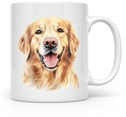 Anonymous Gifting Golden Retriever Hand Printed Dog Mug - Beautiful Glossy Printed Mug