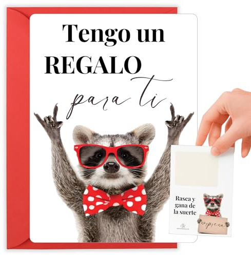 Tarjeta rasca sorpresa | Vale regalo para rellenar | Incluye tarjeta rasca personalizable | Tarjeta para regalo | Idea de regalo original para parejas, amigos o familiares | Cupón de la suerte